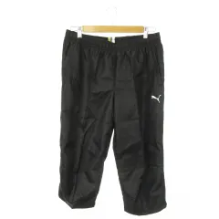 プーマ PUMA ハーフパンツ ウエストゴム 切替 ストレッチ ロゴ刺繍 ライン スポーツ 大きいサイズ XO XXL 黒 ブラック /MN1