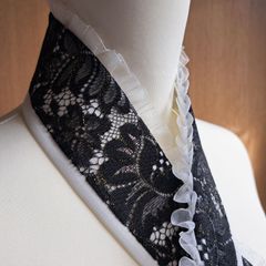 No.39　着物 おしゃれ着こなし　伊達襟　伊達衿　重ね衿　4WAY　成人式　前撮り　卒業式　袴　白・黒・白フリル