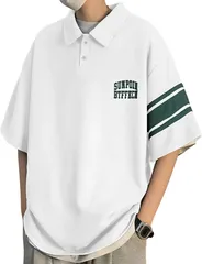 emptio エンプティオ 半袖 アメカジ スポーツ オシャレ vネック ストレッチ tシャツ メンズ 柄 フィット フィットネス グラフィック イージーケア メッシュ ランニング レイヤード(グローリーホワイト,  XL)