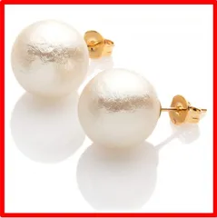 【送料無料 】Style: キスカ／12mm [R-days代官山] コットンパール ピアス レディース 軽い シンプル 大ぶり パール キスカ ホワイト ピン