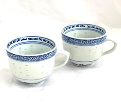 景徳鎮マグカップ 2客 中国 工芸品 陶器