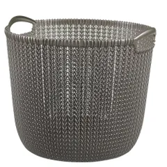CURVER(カーバー) ラウンドバスケット ブラウン 30L Knit ニット収納 バスケット ランドリー ランドリーバスケット カゴ 洗濯カゴ おしゃれ 丈夫 北欧 リネンのような質感 環境にやさしい