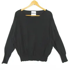 オペークドットクリップ OPAQUE.CLIP FILIVIVI ニット カットソー ハイゲージ 長袖 毛 L ブラック kz8960