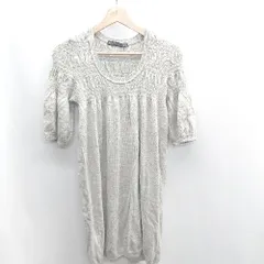 ◇ ⊂ Ray BEAMS レイ ビームス ギャザー 五分袖 ニットチュニック 表記なし グリーン系 レディース E  【1410100035892】