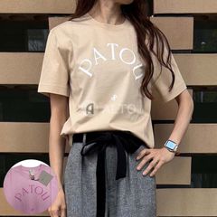 【2025春夏物モデル】☆3/25入荷☆ PATOU パトゥ JE1369999 オーガニックコットン JP ロゴ Tシャツ カットソー PATOU Tシャツ ★選べる2カラー★ベージュ/ピンク レディース
