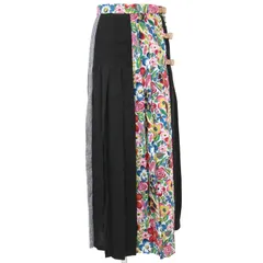 新品 ONEIL OF DUBLIN オニールオブダブリン LIBERTY スカート ロング US8 花柄 チェック コンビ 切替え プリーツ ラップスカート ボトムス きれいめ 個性的【レディース】