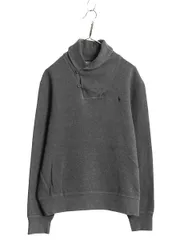 【お得なクーポン配布中!】 00s ポロ ラルフローレン ショールカラー コットン ニット スウェット メンズ L / オールド セーター トレーナー ワンポイント リブ編み 灰