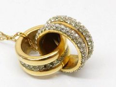 ※送料無料※ スワロフスキー SWAROVSKI ■ ネックレス ゴールドカラー レディース インターロッキング □ 7D