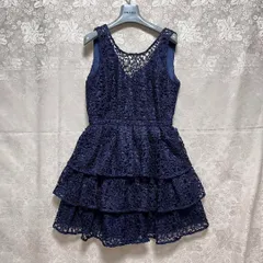 オケージョンドレス　ネイビー　ミニワンピース　リリーブラウン　サイズ1 フリル