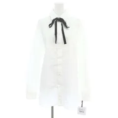 レッド ヴァレンティノ RED VALENTINO COTTON SHIRT WITH PLASTRON ボウタイシャツ ブラウス 長袖 40 白 ホワイト 黒 ブラック /DO ■OS