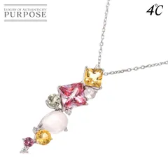 ヨンドシー 4℃ マルチストーン ネックレス 43cm K18 WG ホワイトゴールド 750 Multi Stone Necklace 90254825