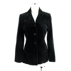 ボディドレッシングデラックス BODY DRESSING Deluxe ジャケット テーラード シングル ベロア コットン 無地 9 黒 ブラック アウター /MOのサムネイル