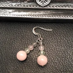 モルダバイトピアス 天然石ピアス アレルギー対応ピアス ミックスベリルピアス