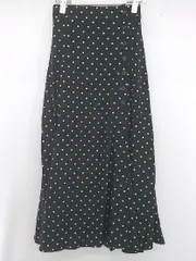 ◇ N. Natural Beauty Basic ドット 水玉 バックゴム ロング フレア スカート サイズM ブラック ホワイト系 レディース P 1307250023810