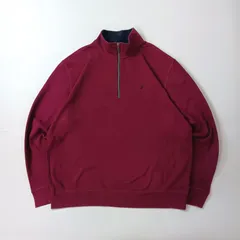 NAUTICA ノーティカ ハーフジッププルオーバー スウェット ロゴ刺繍 ワインレッド XXL　B202507