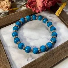 ターコイズ パワーストーン ブレスレット 10mm （シルバー）メンズ・レディース　男性・女性　数珠ブレス　開運  [o]