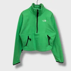 ☆THE NORTH FACE☆アティテュードハーフジップフリースプルオーバー☆ネオングリーンカラー☆S☆ワイドショート丈☆F25M