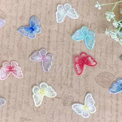 一枚羽・蝶モチーフケミカルレース   全12色＊12個入り   ハンドメイド   飾り付け   縫い付け   手芸