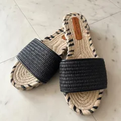 MAURO de BARI フラット ジュートサンダル 25cm 美品 38のサムネイル