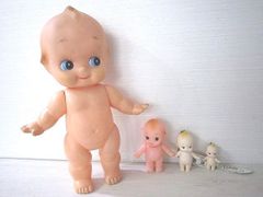 キューピー人形 4体セット 日本製／オオイケ ローズオニール キューピージャパン他 約4.5～28㎝【中古】MO9039HON【Shops 匿名配送】