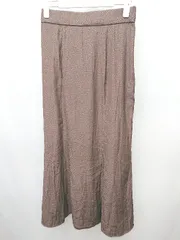 ◇ nano universe ナノユニバース 総柄 薄手 ロング フレア スカート サイズ38 ブラウン レディース P  【1406110027712】