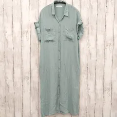 ☆ アメリカンホリック ☆ 楊柳Ｗポケット開襟ワンピース ブルー系 M