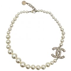 シャネル ネックレス レディース ココマーク アクセサリー 100周年記念 アジャスター付き CHANEL フェイクパール  GP   F23V ホワイト 白 ゴールド 約42.1g 美品 2023年【中古品】