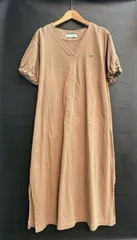 美品 21SS LACOSTE ラコステ B:MING by BEAMS ビームス 別注 ギャザースリーブ カノコ ワンピース 半袖 EF114PL 日本製