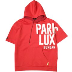 LUXE/R ラグジュ 3Dプリント半袖パーカー 45362 XL RED プルオーバー ボンディング ダンボールニット トップス g22717
