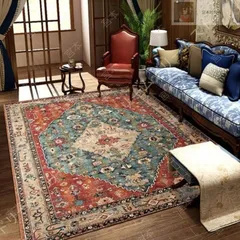 スマック織り キリム 98×52cm ８スクエア 自然モチーフ模様 ペルシャ絨毯 スマック織り キリム 98×52cm 8スクエア 自然モチーフ模様