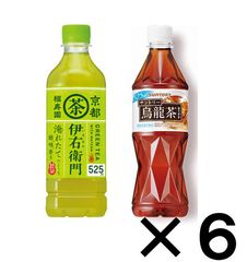 サントリー伊右衛門 お茶 & 烏龍茶 ウーロン茶 525ml × 6本ずつ
