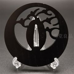 BK0108　日本刀装具　刀鍔　透し　鉄地　透　鍔　刀剣美術　重量：約119G