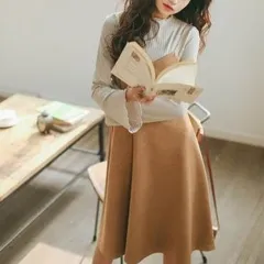 2way スリップワンピース フリル袖 ニット トップス ワンピース セットアップ カットソー ニットソー ジャンパースカート ジャンスカ ミニ ミニ丈 膝上 袖あり 長袖 Uネック セミフレア 前開き かわいい 大人可愛い きれいめ シンプル カジュアル 上