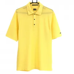 【超美品】ナイキ タイガーウッズコレクション 半袖ポロシャツ イエロー系 凹凸生地 タイガーウッズ メンズ MMM ゴルフウェア NIKE