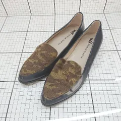 ◇ ⊇ オリエンタルトラフィック 豹柄 ポインテッドトゥフラットパンプス サイズ38 ブラック系 レディース E  【1508250014420】