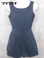◇ PROPORTION BODY DRESSING サイドジップ ノースリーブ 膝丈 ワンピース 2サイズ ネイビー レディース 【中古】 【1002800602766】