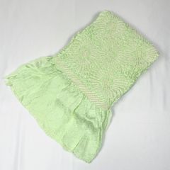 帯揚げ　黄緑　正絹　中抜き柄絞り