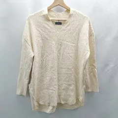 ◇ ⊇ SHIPS シップス Vネック 長袖 ニット サイズONE クリーム レディース E  【1503050044127】