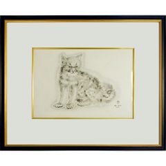 Tsuguharu Fujita, "Arashel (from the book about cats, published in 1930)," collotype print on Arches paper, framed, illustrated book, signed on the print, by Leonard Foujita, guaranteed authentic, painting, print, art, fine art, masterpiece, for sale, YE264
