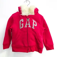 ギャップ パーカー トップス ジップアップ スウェット 裏ボア ファー付き ベビー 女の子用 80サイズ ピンク GAP 【中古】