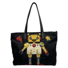 希少✨️ギャラ付 プラダ トート ロボット 2way 三角ロゴ ナイロン 革 黒 楽天市場】PRADA プラダ ロボット トライアングルロゴ