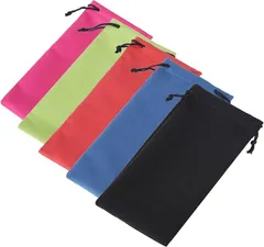 fogman 巾着袋 ポーチ袋 メガネケース 携帯電話 スマホ ベルベット 収納 5枚セット 色ランダム(ランダム マルチカラー)