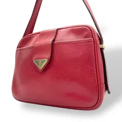 イヴサンローラン Yves Saint Laurent YSL ヴィンテージ ショルダーバッグ 赤 レッド レザー ゴールドロゴ 金金具 コンパクト A1