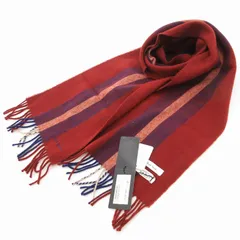 ポールスミス PAUL SMITH タグ付き マフラー スカーフ ウール カレッジストライプ レッド系 /UO