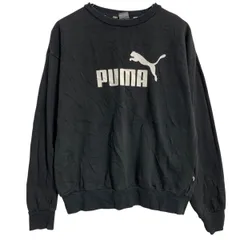 PUMA ロゴスウェット トレーナー S ブラック プーマ スポーツ プルオーバー 裏起毛 古着卸 アメリカ仕入 a701-6256