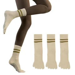 [GreenGee] 5本指 ヨガソックス 滑り止め レディース ヨガ靴下 綿 保温 防寒対策 暖か ピラティス 抗菌消臭靴下 スポツソックス 吸湿性 通気性 速乾 オールシーズン対応 男女兼用 ブランド: GreenGee