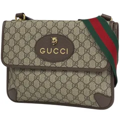 グッチ GUCCI GG柄 ショルダーバッグ GGスプリーム シェリーライン ウェブ ショルダーバッグ コーティングキャンバス ブラウン 495654 レディース 【中古】
