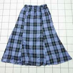 ◇ Θ SM2 サマンサ モスモス チェック柄入り 膝下丈 ギャザー スカート サイズF パープル系 レディース E  【1509100032922】