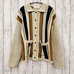 【 MONO-MART 】モノマート マルチストライプポロニットカーディガン