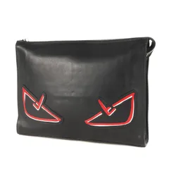 FENDI フェンディ バグズアイ レザー クラッチ バッグ 7VA433 A72K F0P0N セカンド ハンド ポーチ ブラック 黒 イタリア製 ラグジュアリー ブランド カバン【メンズ】のサムネイル